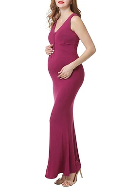 Kimi and Kai Edrei Maternity Mermaid Gown Berry at Nordstrom,