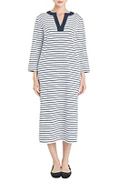 English Factory Stripe Cotton Jersey Shift Dress White/Navy at Nordstrom,