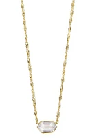 Argento Vivo Sterling Silver Singapore Chain Cubic Zirconia Pendant Necklace in Gold at Nordstrom