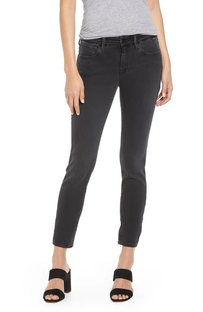 Mavi Jeans Alexa Mid Rise Skinny Dark Smoke Supersoft at Nordstrom, X