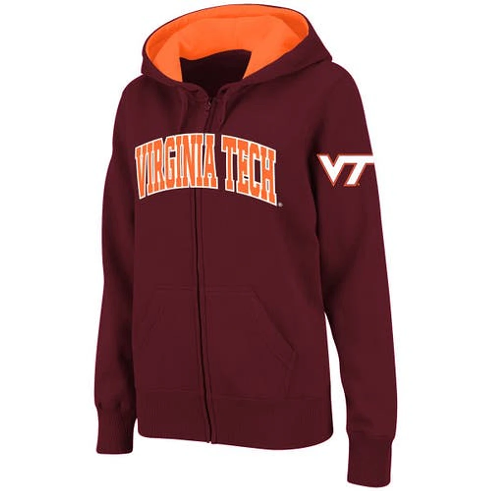 COLOSSEUM Women's Stadium Athletic Maroon Virginia Tech Hokies Arched Name Full-Zip Hoodie at Nordstrom, Size Medium