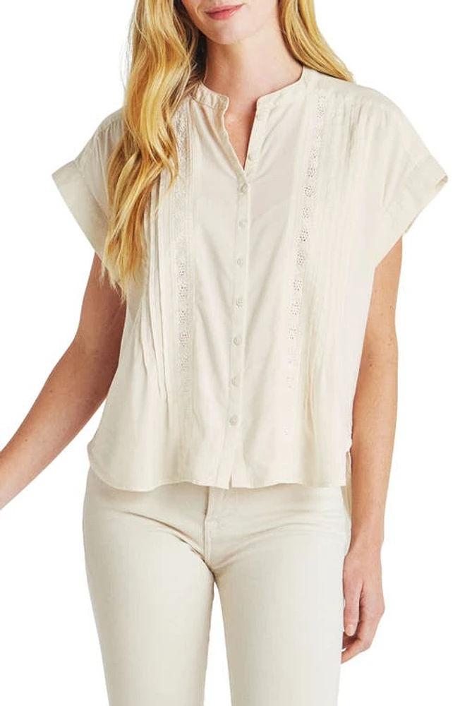 Splendid Paloma Pintuck Lace Top Moonstone at Nordstrom,