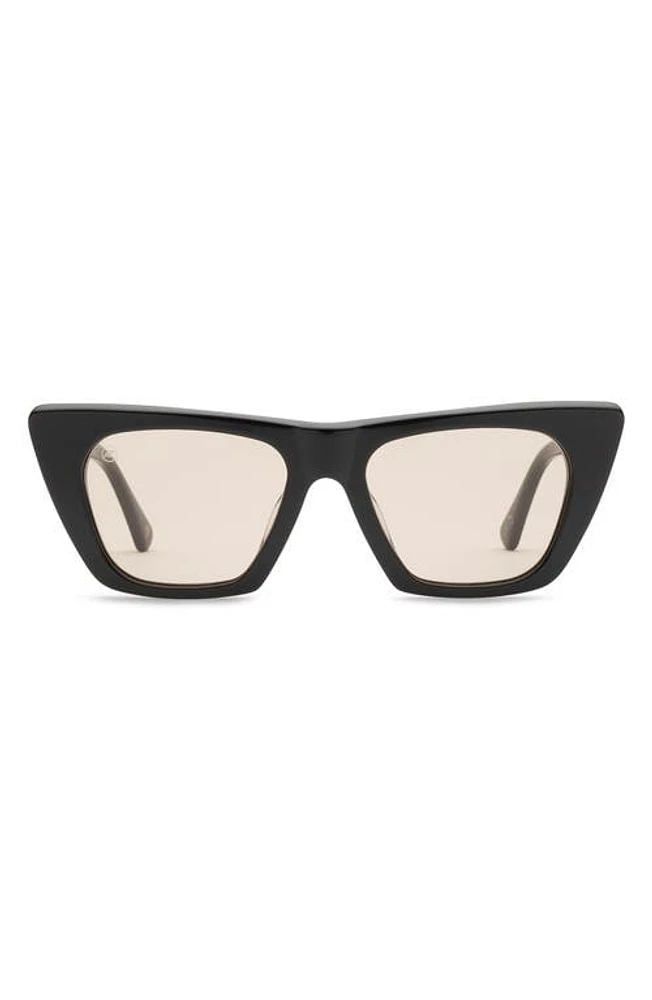 Electric Noli 52mm Polarized Cat Eye Sunglasses in Gloss Black/Amber at Nordstrom