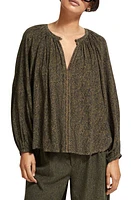 Scotch & Soda Leopard Print Organic Cotton Blend Top Spot Green at Nordstrom, Us