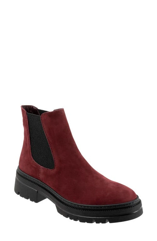 Bueno Darla Lug Chelsea Boot Dark Red Nubuck at Nordstrom,