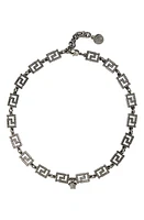 Versace Greca Studded Chain Link Necklace in Silver at Nordstrom