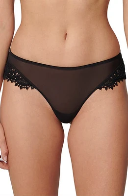 Simone Perele Mystic Lace Embroidered Tanga Black at Nordstrom,