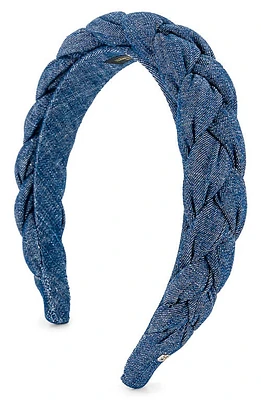 Alexandre de Paris Metallic Braided Headband in Blue at Nordstrom