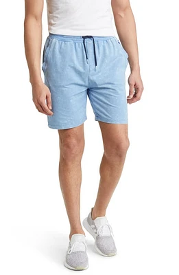 Stone Rose Acid Wash Fleece Shorts Light Blue at Nordstrom,