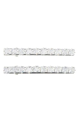 Tasha Assorted 4-Pack Rhinestone Barrettes in Silver at Nordstrom