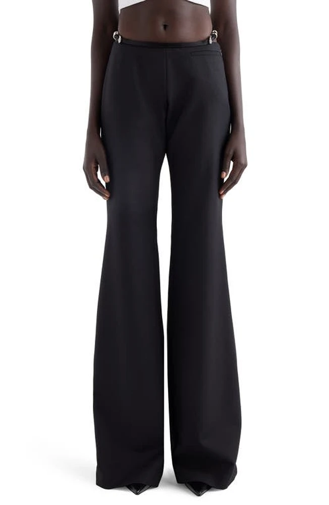 Givenchy Voyou Wool Blend Flare Leg Pants Black at Nordstrom, Us