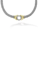 LAGOS Embrace Pavé Diamond Circle Caviar Necklace in Silver at Nordstrom