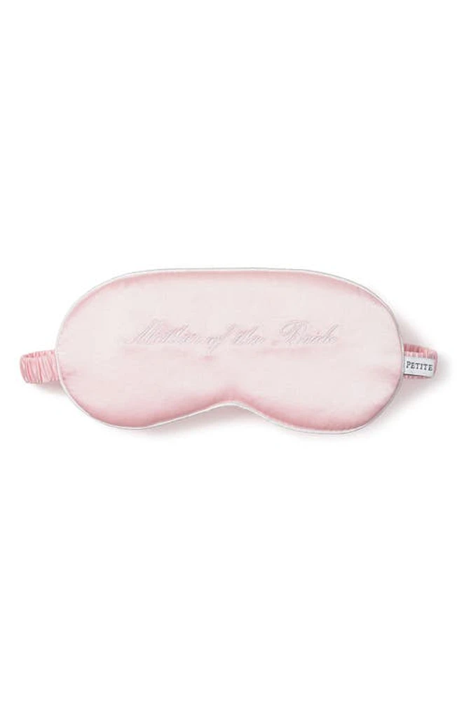 Petite Plume Mother of the Bride Embroidered Silk Sleep Mask in Pink at Nordstrom