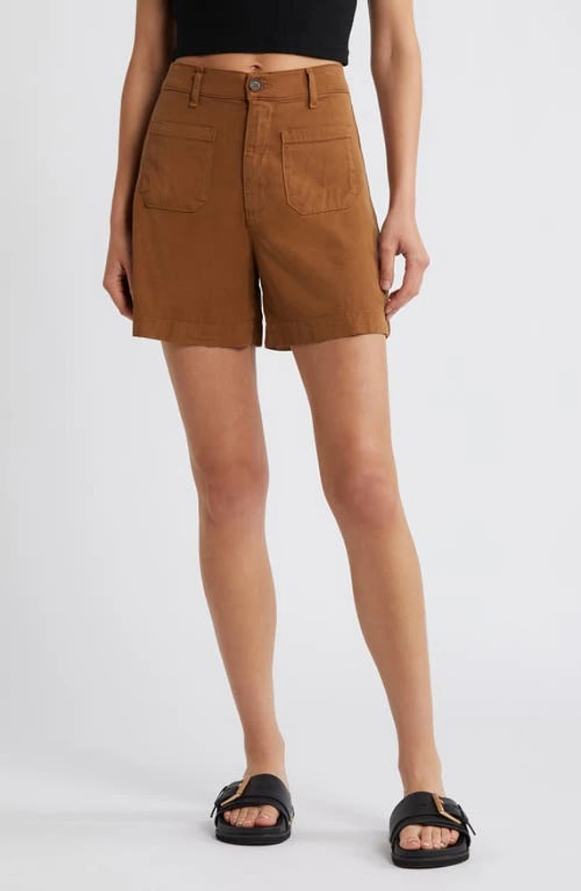 Le Jean Carrie Stretch Twill Bermuda Shorts Safari Tan at Nordstrom,