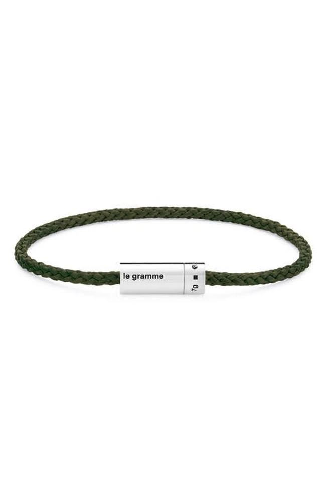 le gramme 7G Nato Polished Sterling Silver Khaki Cable Bracelet at Nordstrom, Cm