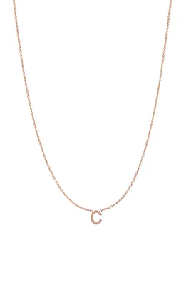 BYCHARI Initial Pendant Necklace in 14K Rose Gold-C at Nordstrom