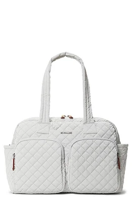 MZ Wallace Nik Quilted Nyon Duffle Bag in Light Grey at Nordstrom