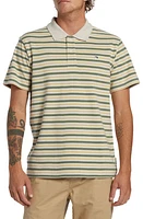 Quiksilver DNA Stripe Organic Cotton Polo Silver Birch at Nordstrom,