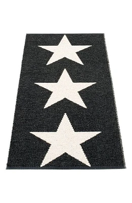 PAPPELINA Viggo Star Pattern Indoor/Outdoor Rug in Black at Nordstrom