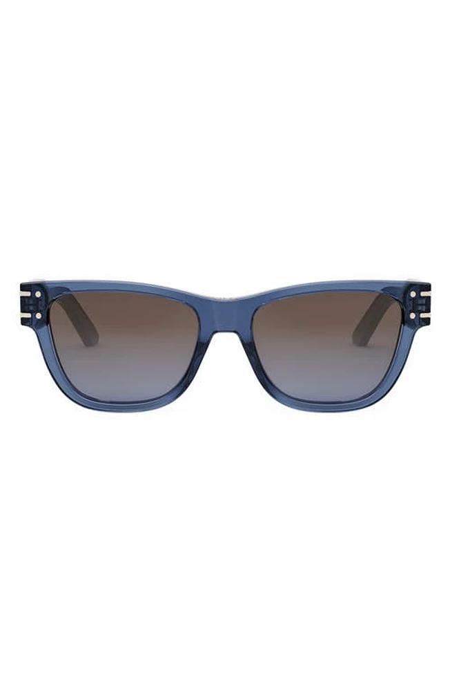 'DiorSignature S6U 54mm Butterfly Sunglasses in Shiny Blue /Gradient Bordeaux at Nordstrom