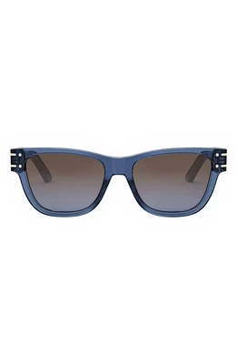 'DiorSignature S6U 54mm Butterfly Sunglasses in Shiny Blue /Gradient Bordeaux at Nordstrom