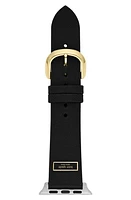 Kate Spade New York braided leather 20mm Apple Watch watchband in Black at Nordstrom