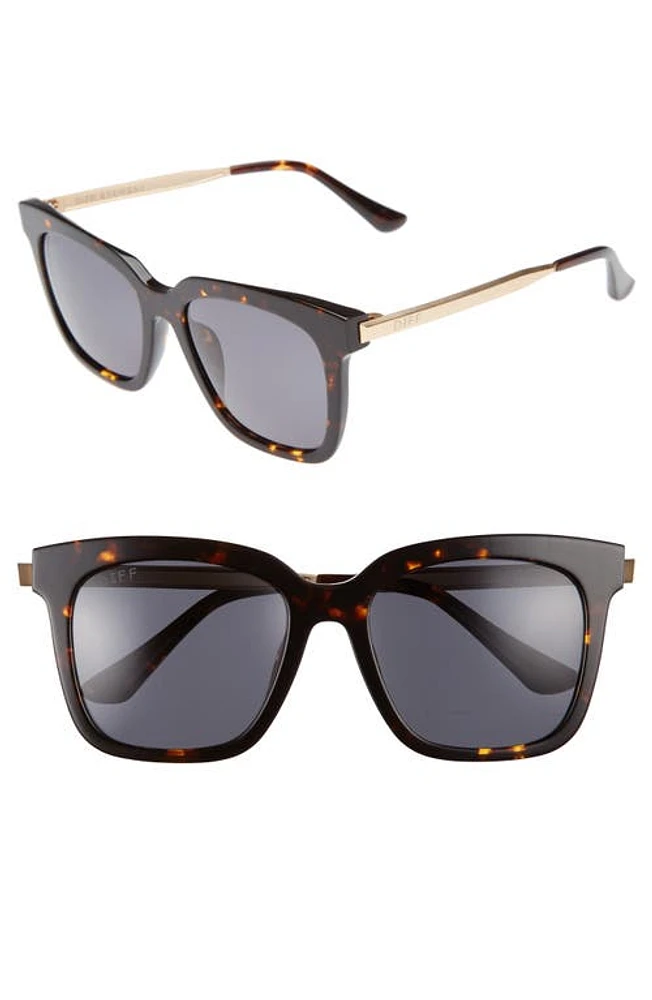 DIFF Bella 52mm Polarized Sunglasses in Tortoise/Grey at Nordstrom