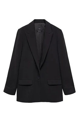 MANGO Single Breasted Suit Blazer Black at Nordstrom,