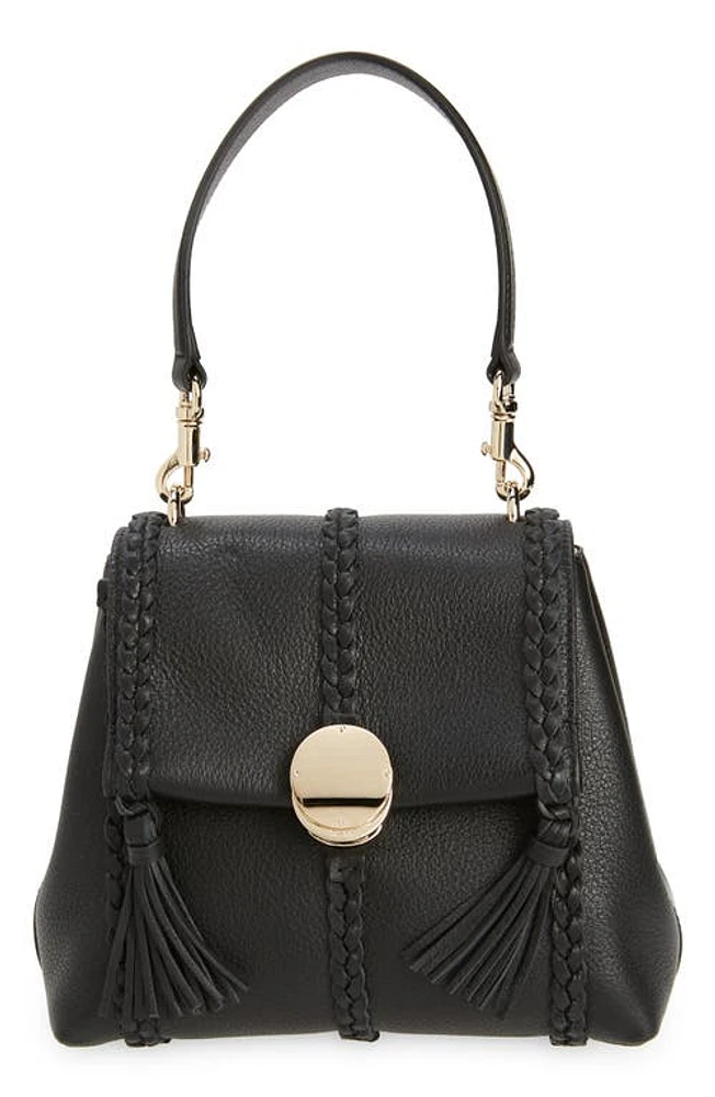 Chloé Small Penelope Leather Crossbody Satchel in Black 001 at Nordstrom