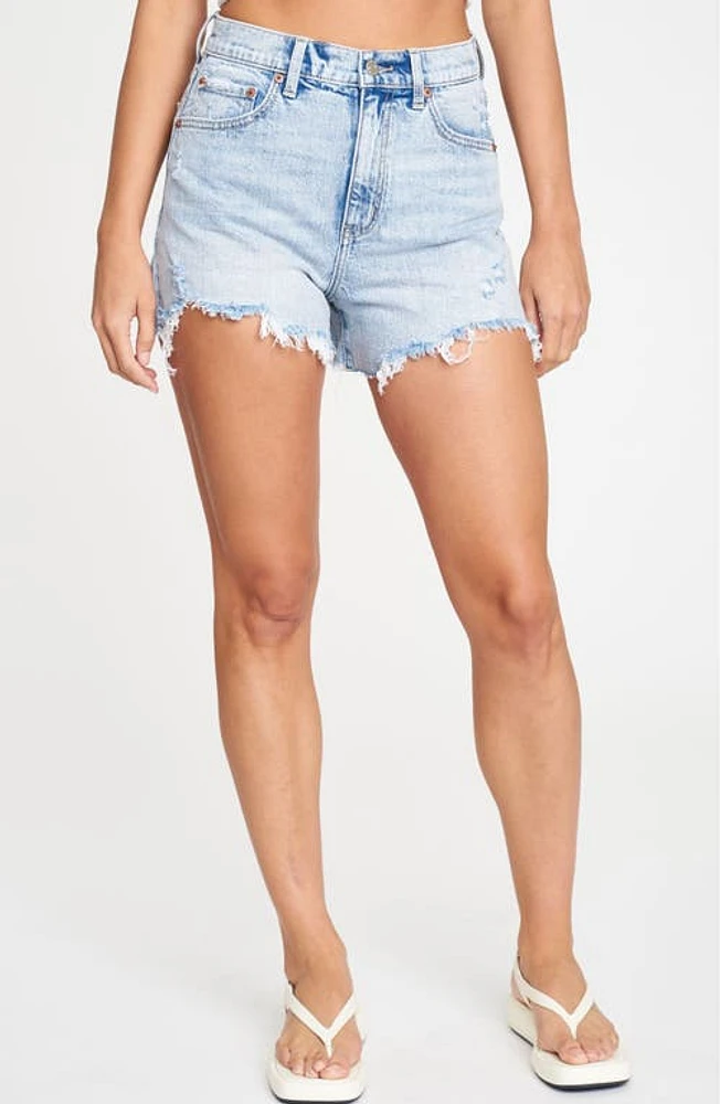 DAZE The Knockout High Waist Cutoff Denim Shorts Sun Kissed Vintage at Nordstrom,