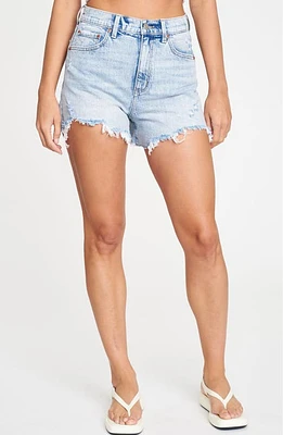 DAZE The Knockout High Waist Cutoff Denim Shorts Sun Kissed Vintage at Nordstrom,