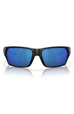 Costa Del Mar Tailfin 60mm Polarized Sunglasses in Black/Blue Mirror at Nordstrom