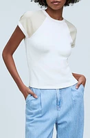 Madewell Colorblock Raglan Sleeve Baby Tee Antique Cream at Nordstrom,