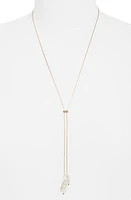 Set & Stones Elliatt Freshwater Pearl Lariat Necklace in Gold at Nordstrom, Size 30