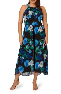 Adrianna Papell Floral Maxi Jumpsuit Black Multi at Nordstrom,