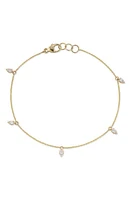 Dana Rebecca Designs Sophia Ryan Teardrop Charm Bracelet in Yellow Gold at Nordstrom, Size 6.5