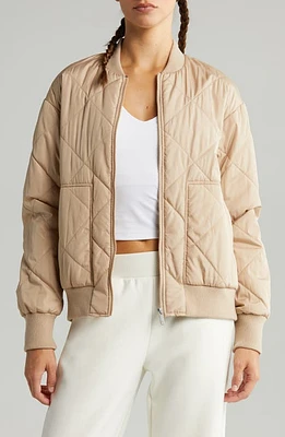 zella Quilted Side Zip Bomber Jacket at Nordstrom,