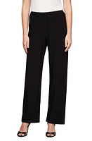 Alex Evenings Matte Jersey Straight Leg Pants Black at Nordstrom,