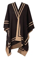 Lauren Ralph Lauren Jet Setter Reversible Ruana in Black/Camel at Nordstrom