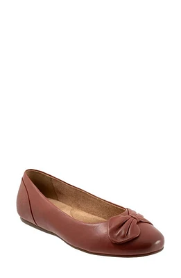 SoftWalk Sofia Bow Ballet Flat Rust at Nordstrom,