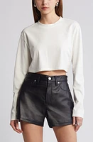 Open Edit Long Sleeve Crop T-Shirt at Nordstrom,