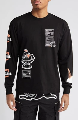 ICECREAM Style Facts Long Sleeve Graphic T-Shirt Black at Nordstrom,