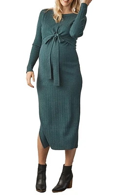 Angel Maternity Knit Midi Maternity/Nursing Dress Teal at Nordstrom,