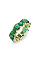 SHYMI Heart & Emerald Cubic Zirconia Eternity Ring in Gold/Green at Nordstrom