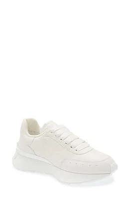 Alexander McQueen Sprint Runner Seal Quilted Sneaker White/White at Nordstrom,