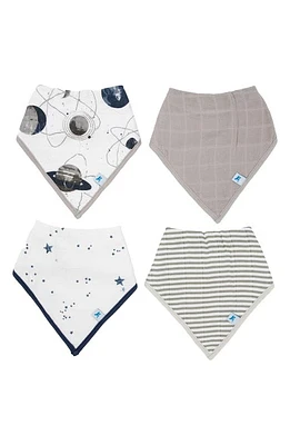 little unicorn 4-Pack Fleece & Cotton Muslin Bandana Bib in Planetary at Nordstrom