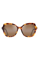 Maui Jim Mamane 55mm PolarizedPlus2 Round Sunglasses in Tortoise at Nordstrom