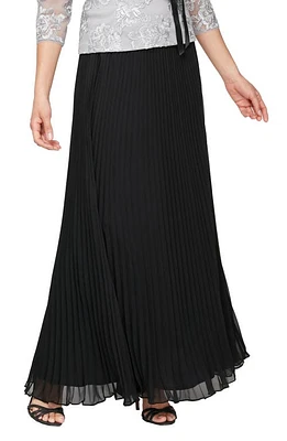 Alex Evenings Pleated Chiffon Skirt Black at Nordstrom, P