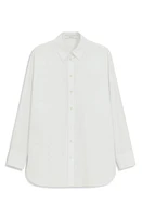 MANGO Cotton Oversize Button-Up Shirt in White at Nordstrom, Size 6