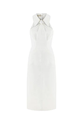 Nocturne Halter Neck Long Dress in White at Nordstrom